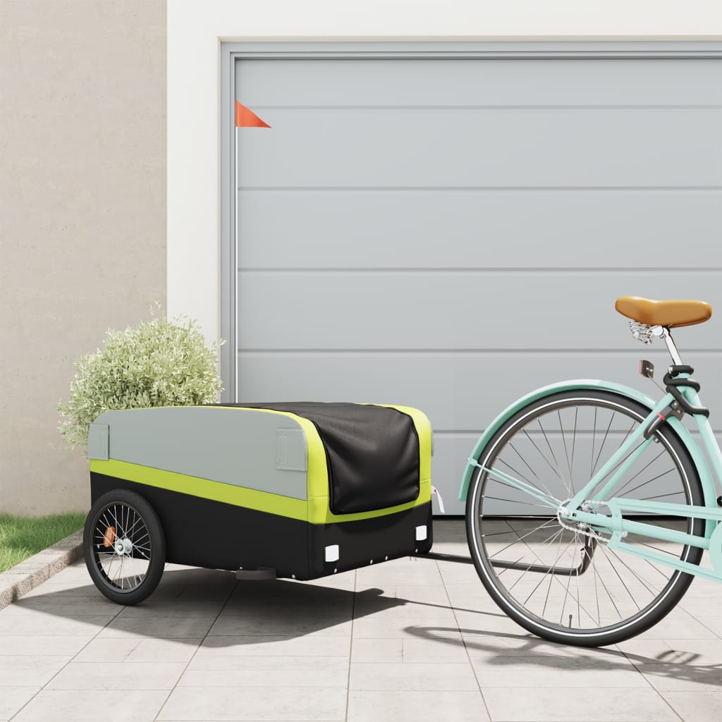 Bicycle Trailer Black and Green 45 kg Iron