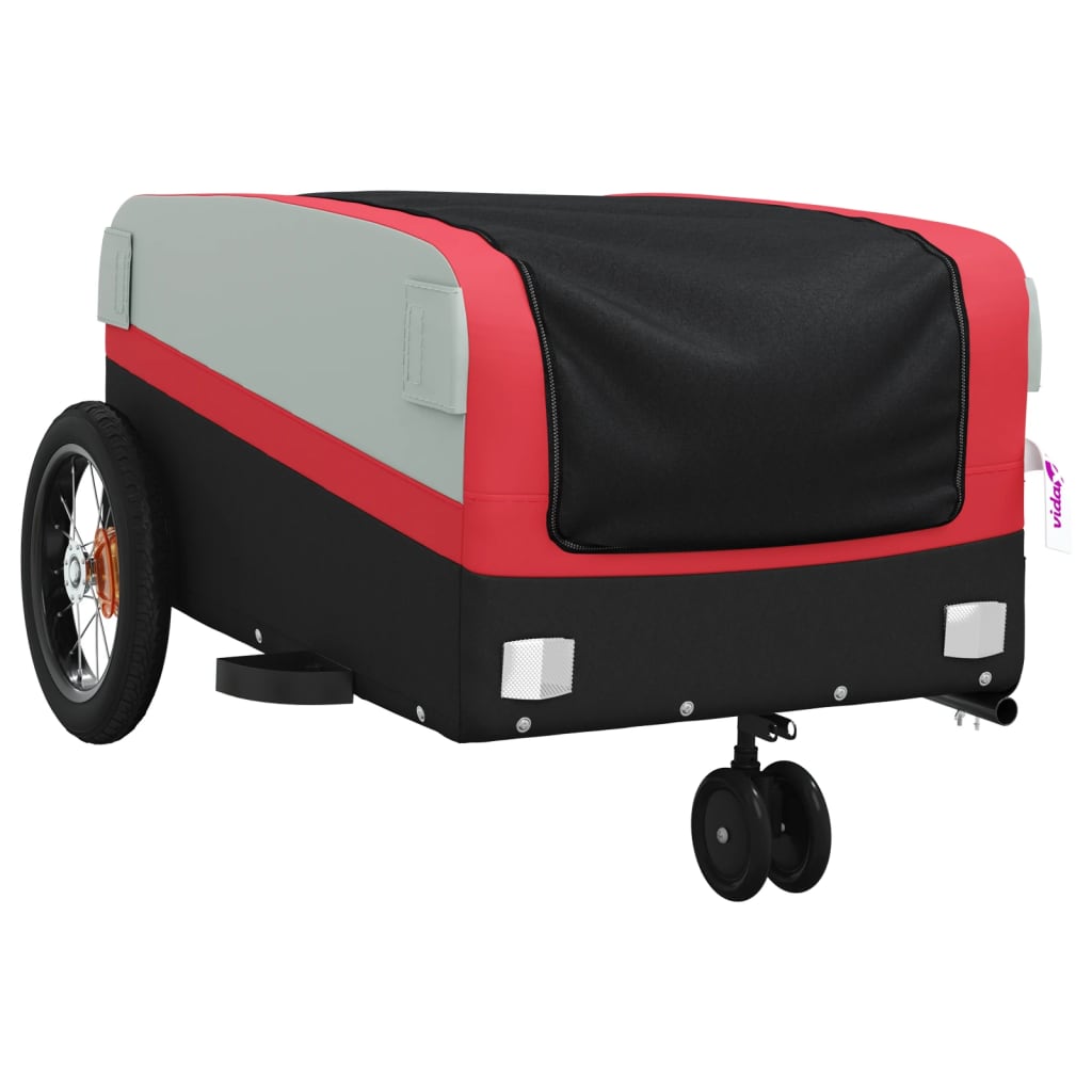 Bicycle Trailer Black and Red 30 kg Iron