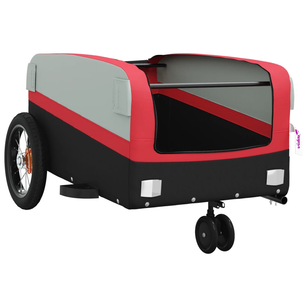 Bicycle Trailer Black and Red 30 kg Iron