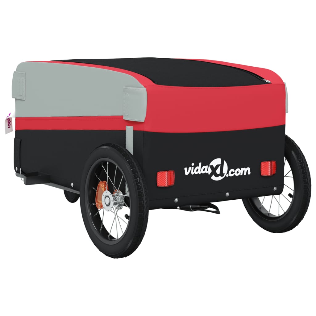 Bicycle Trailer Black and Red 30 kg Iron