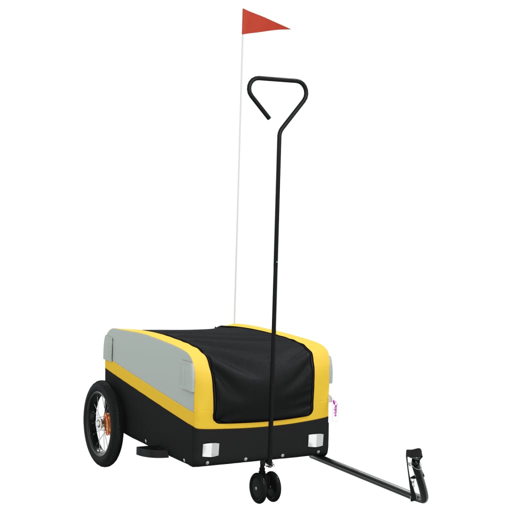 Bicycle Trailer Black and Yellow 30 kg Iron