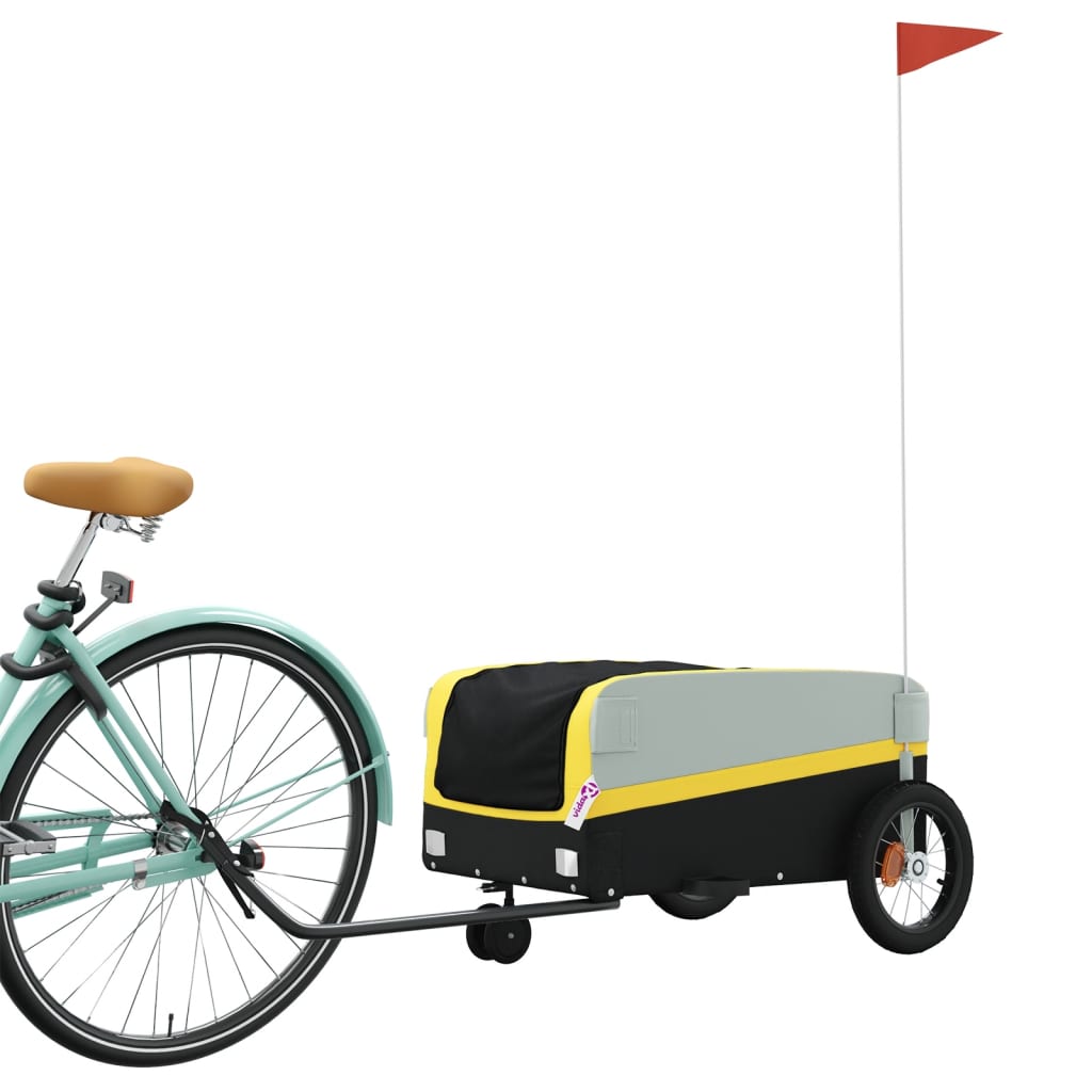 Bicycle Trailer Black and Yellow 30 kg Iron