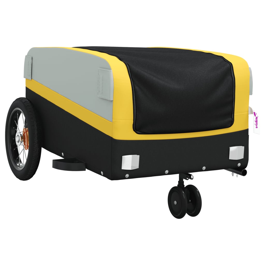 Bicycle Trailer Black and Yellow 30 kg Iron