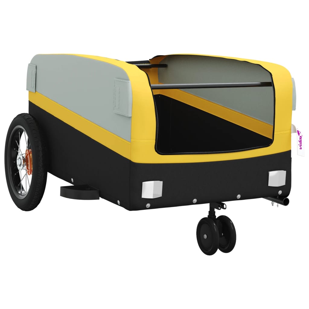 Bicycle Trailer Black and Yellow 30 kg Iron