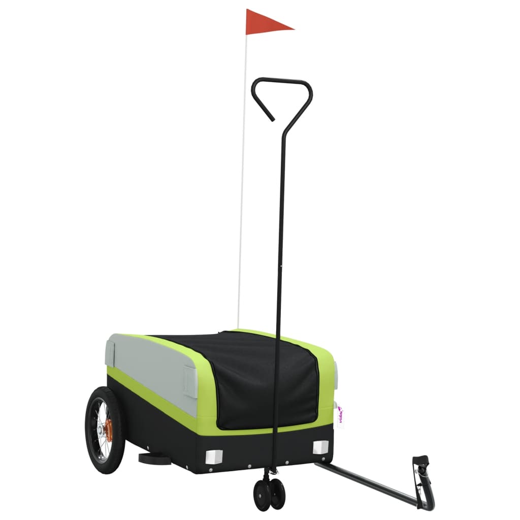 Bicycle Trailer Black and Green 30 kg Iron