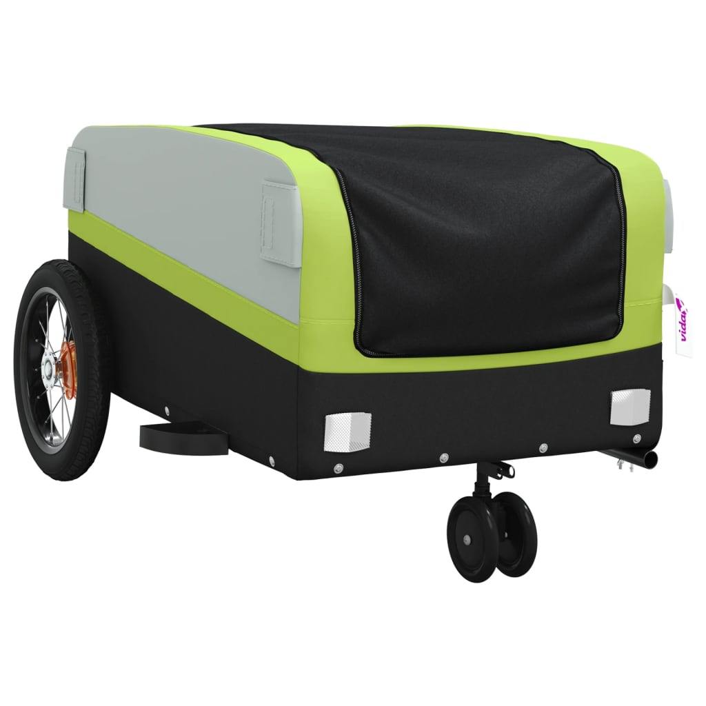 Bicycle Trailer Black and Green 30 kg Iron