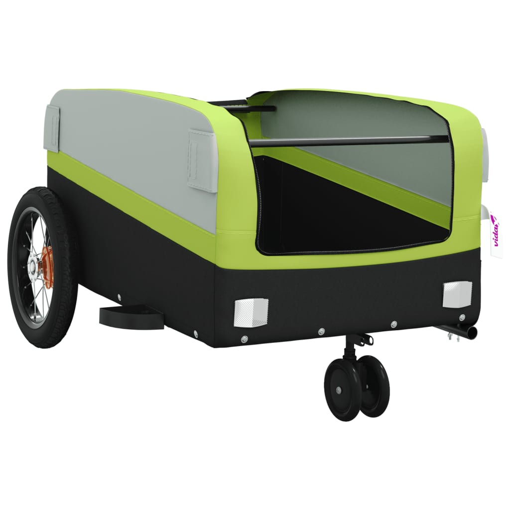 Bicycle Trailer Black and Green 30 kg Iron