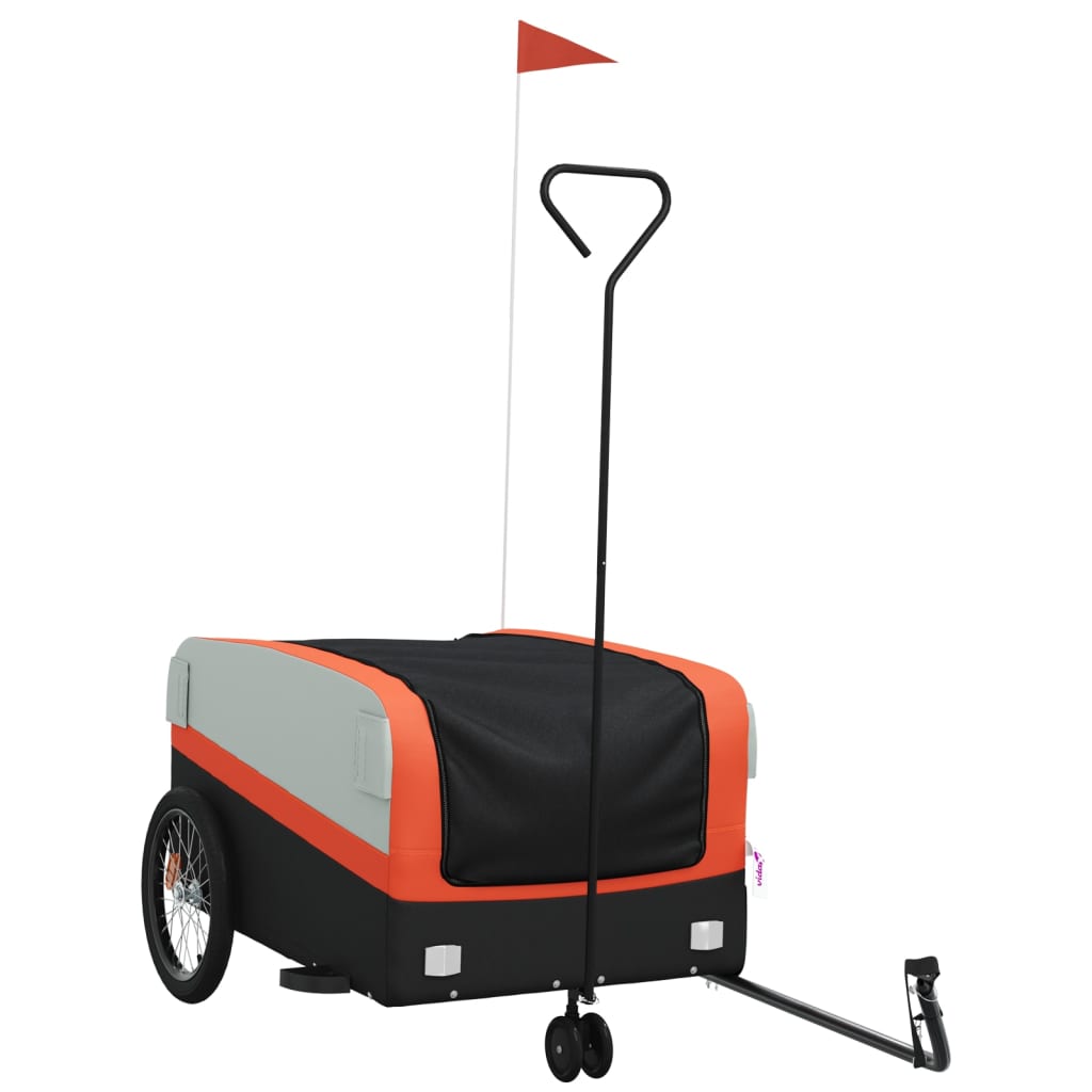 Bicycle Trailer Black and Orange 45 kg Iron