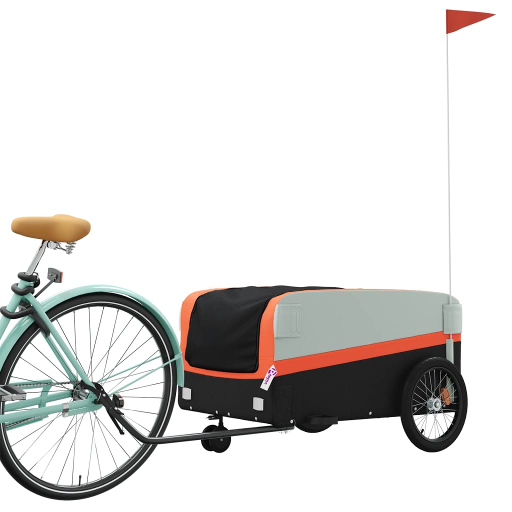 Bicycle Trailer Black and Orange 45 kg Iron
