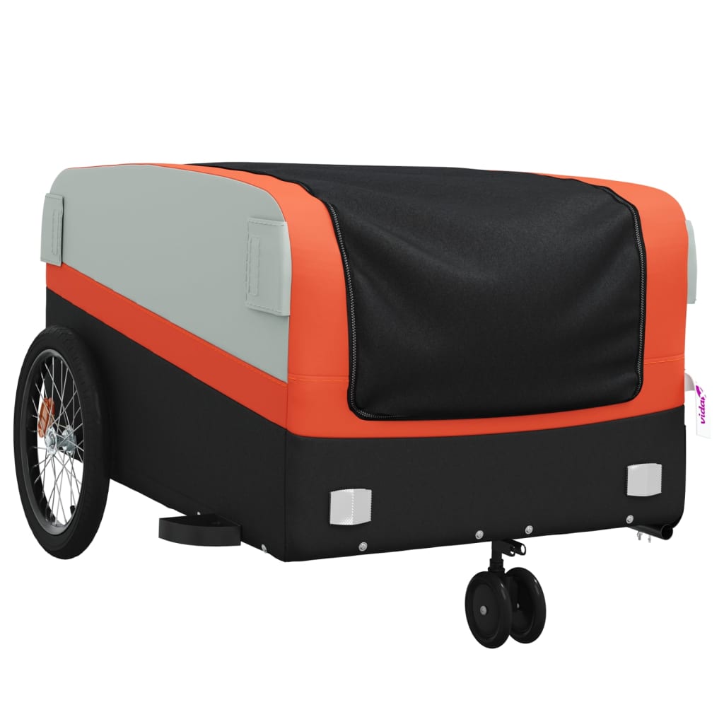 Bicycle Trailer Black and Orange 45 kg Iron