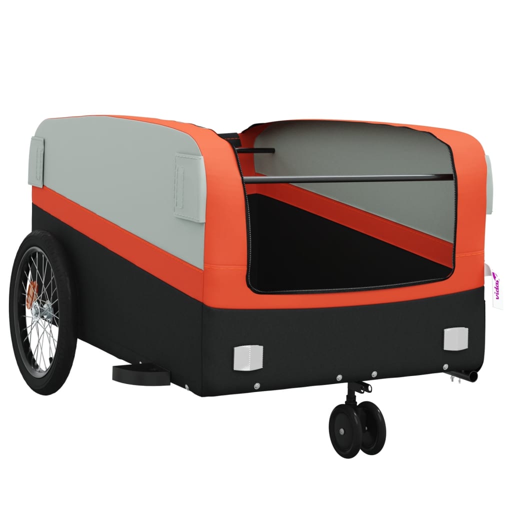 Bicycle Trailer Black and Orange 45 kg Iron