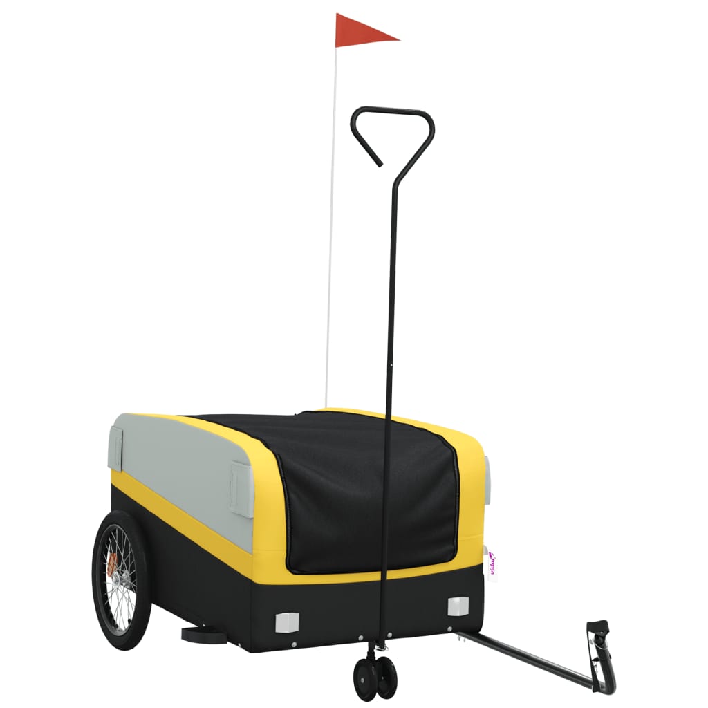 Bicycle Trailer Black and Yellow 45 kg Iron