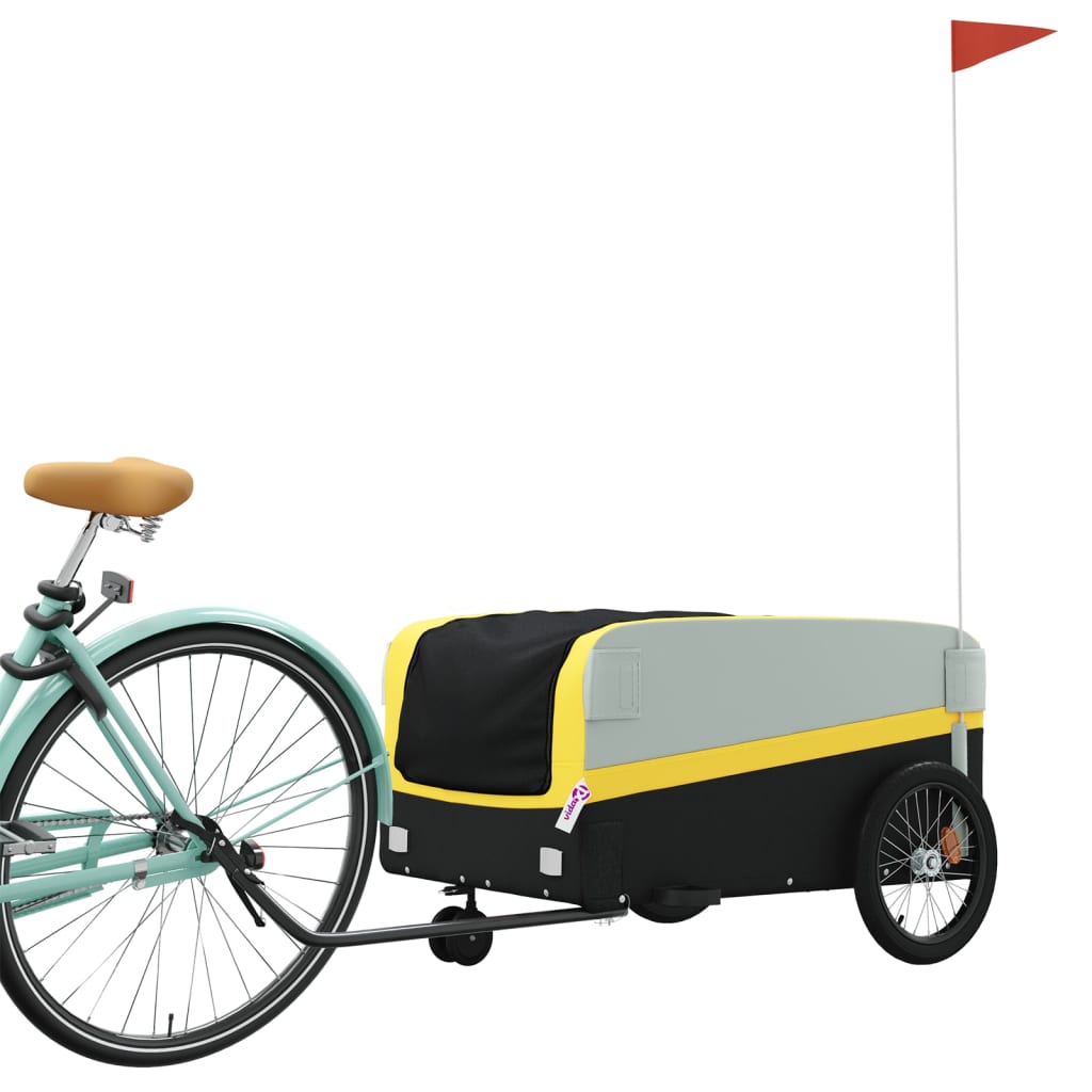 Bicycle Trailer Black and Yellow 45 kg Iron