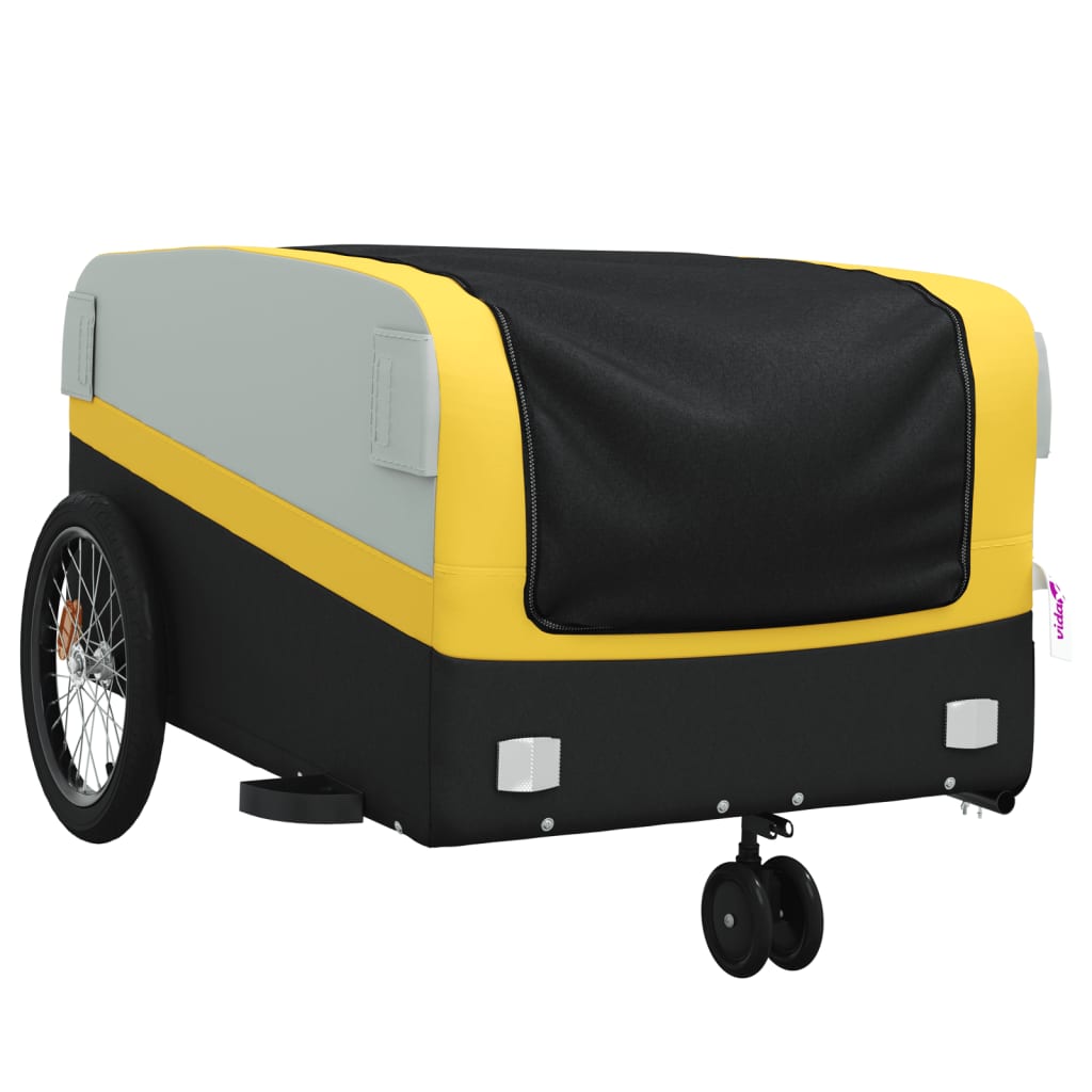 Bicycle Trailer Black and Yellow 45 kg Iron