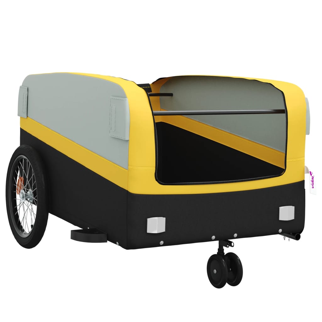 Bicycle Trailer Black and Yellow 45 kg Iron