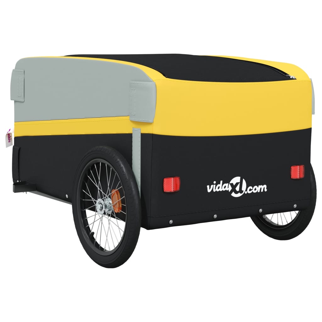 Bicycle Trailer Black and Yellow 45 kg Iron
