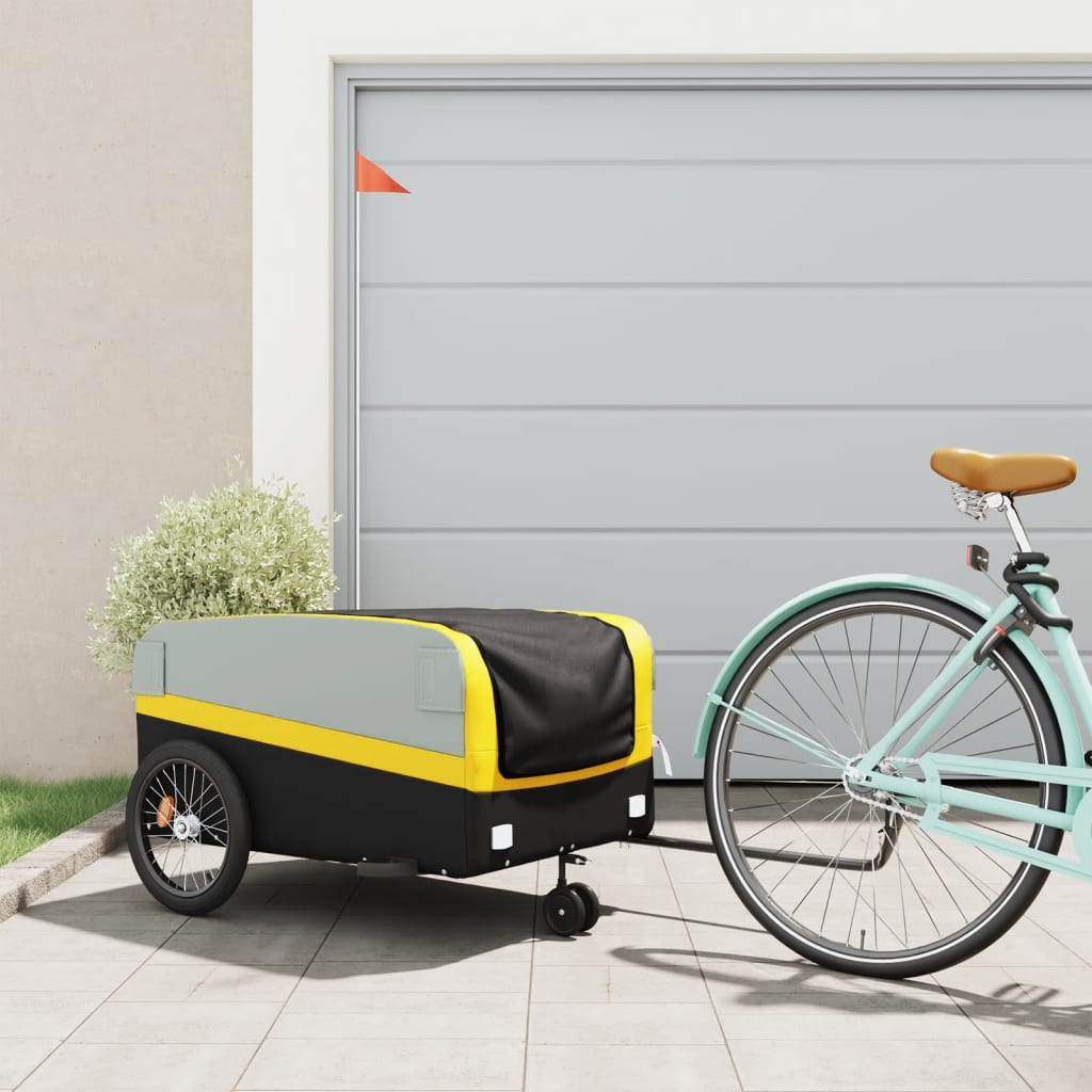 Bicycle Trailer Black and Yellow 45 kg Iron