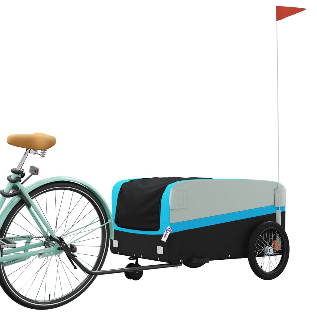 Bicycle Trailer Black and Blue 45 kg Iron
