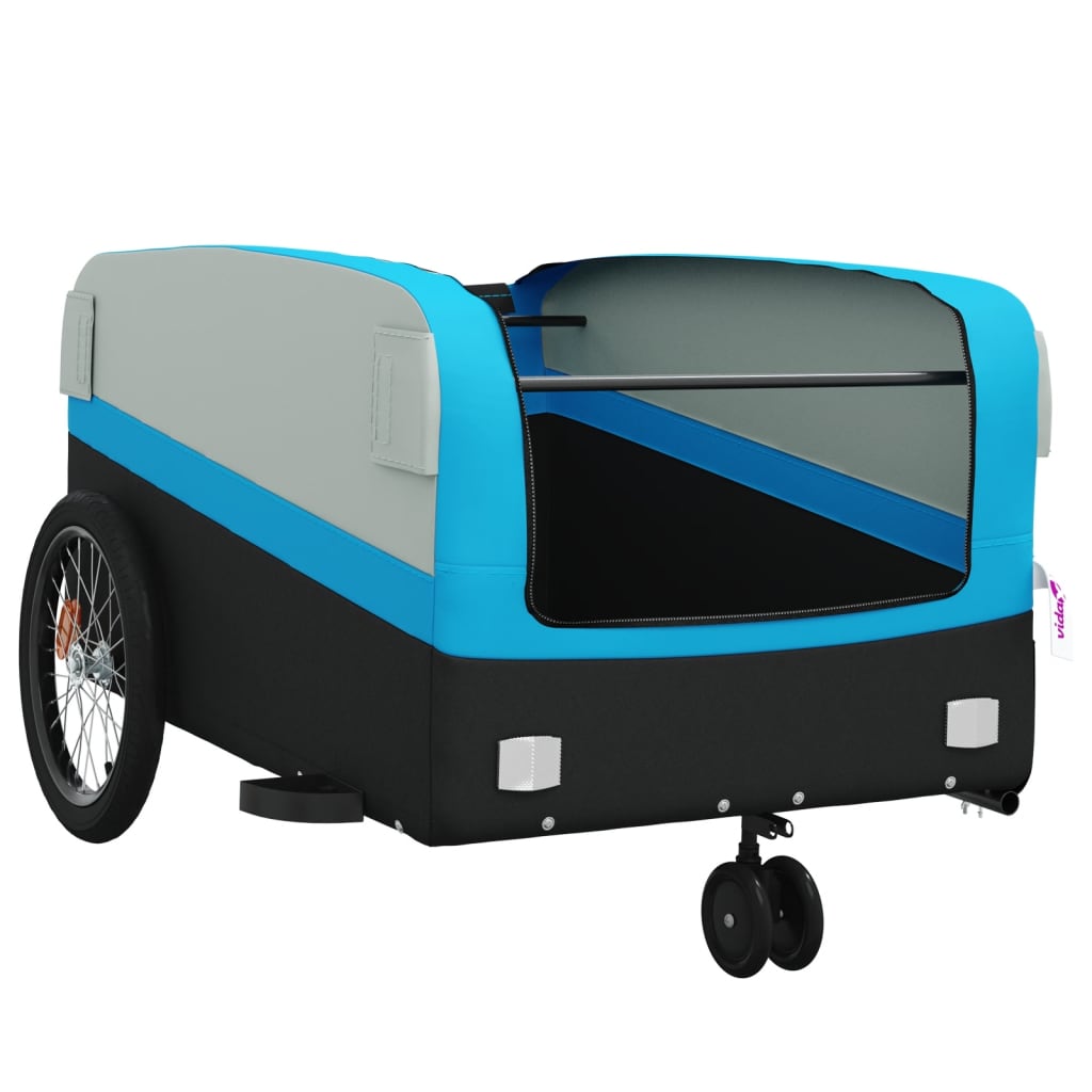 Bicycle Trailer Black and Blue 45 kg Iron