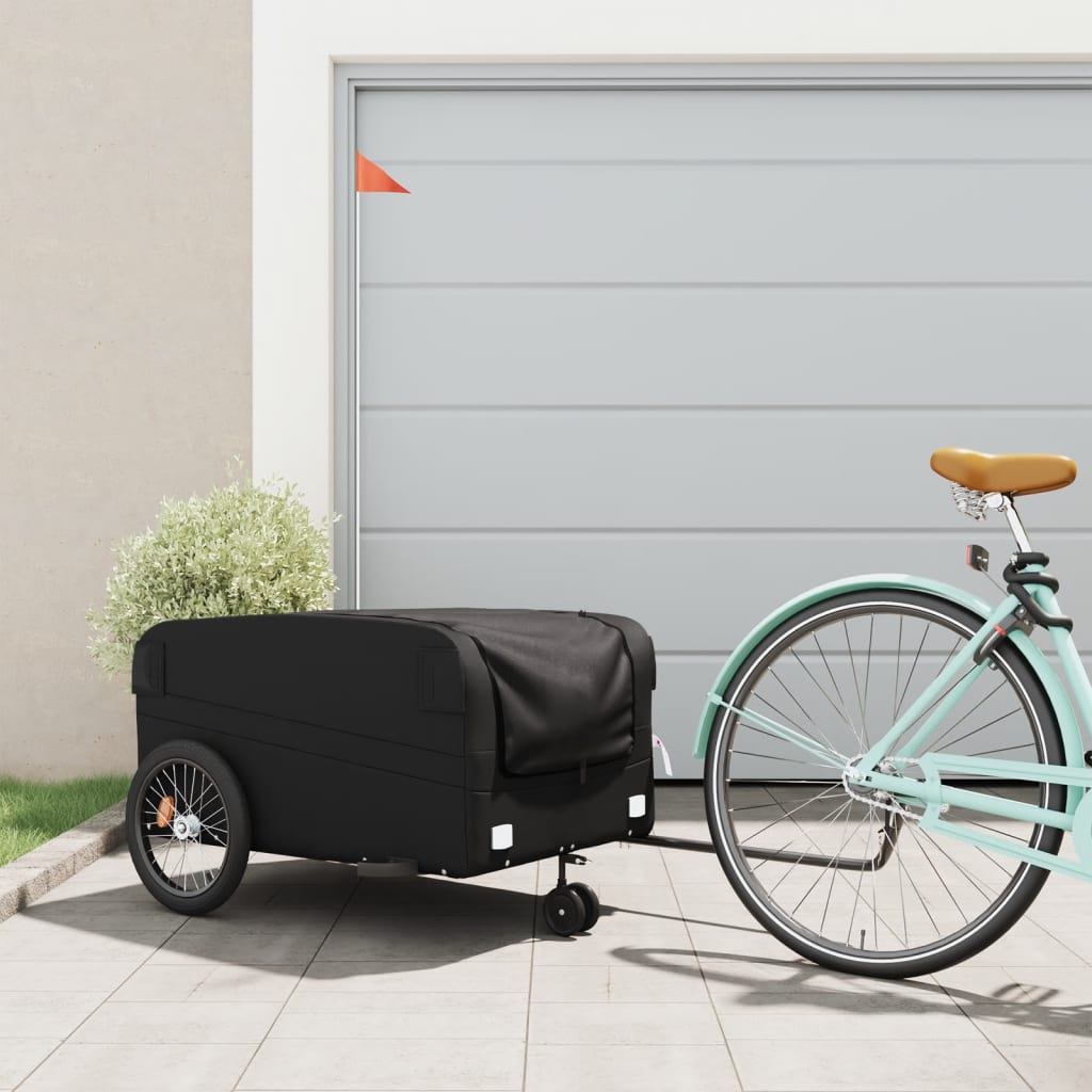 Bicycle Trailer Black 45 kg Iron