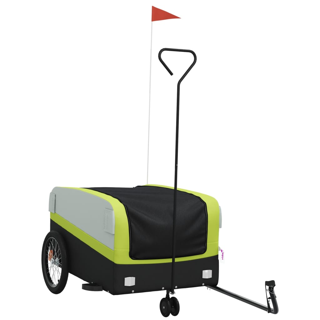 Bicycle Trailer Black and Green 45 kg Iron