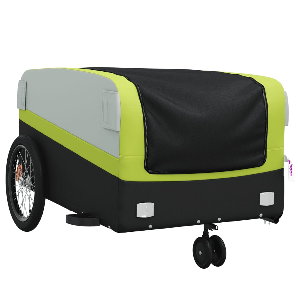 Bicycle Trailer Black and Green 45 kg Iron
