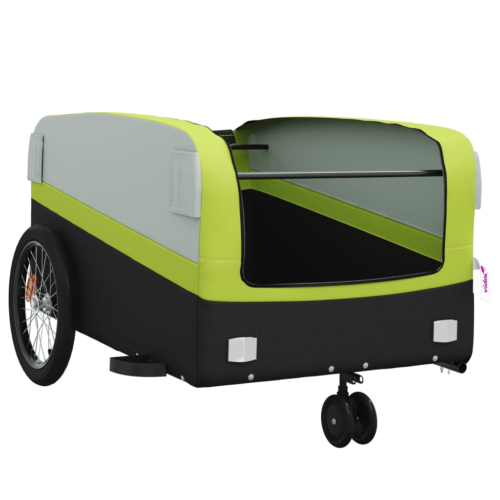 Bicycle Trailer Black and Green 45 kg Iron