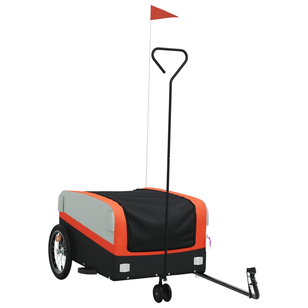 Bicycle Trailer Black and Orange 45 kg Iron