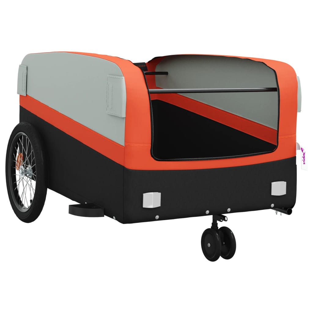 Bicycle Trailer Black and Orange 45 kg Iron