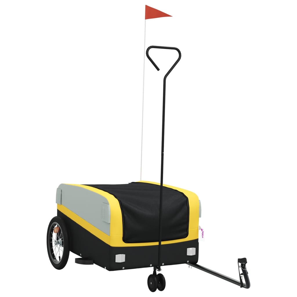 Bicycle Trailer Black and Yellow 45 kg Iron