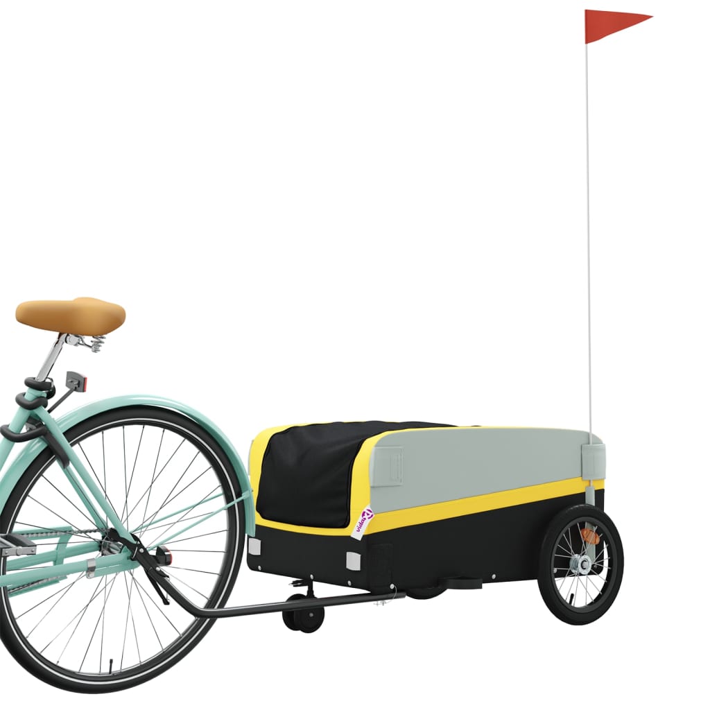 Bicycle Trailer Black and Yellow 45 kg Iron