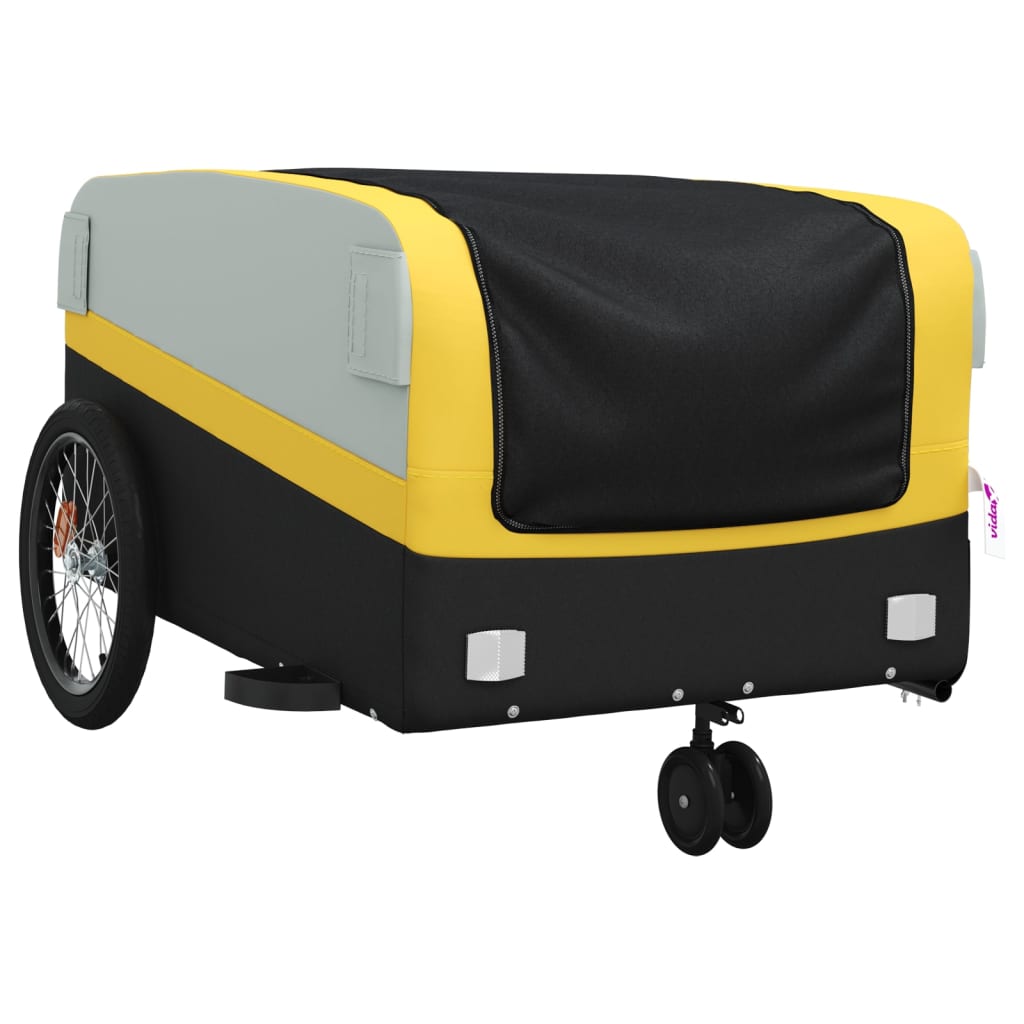 Bicycle Trailer Black and Yellow 45 kg Iron