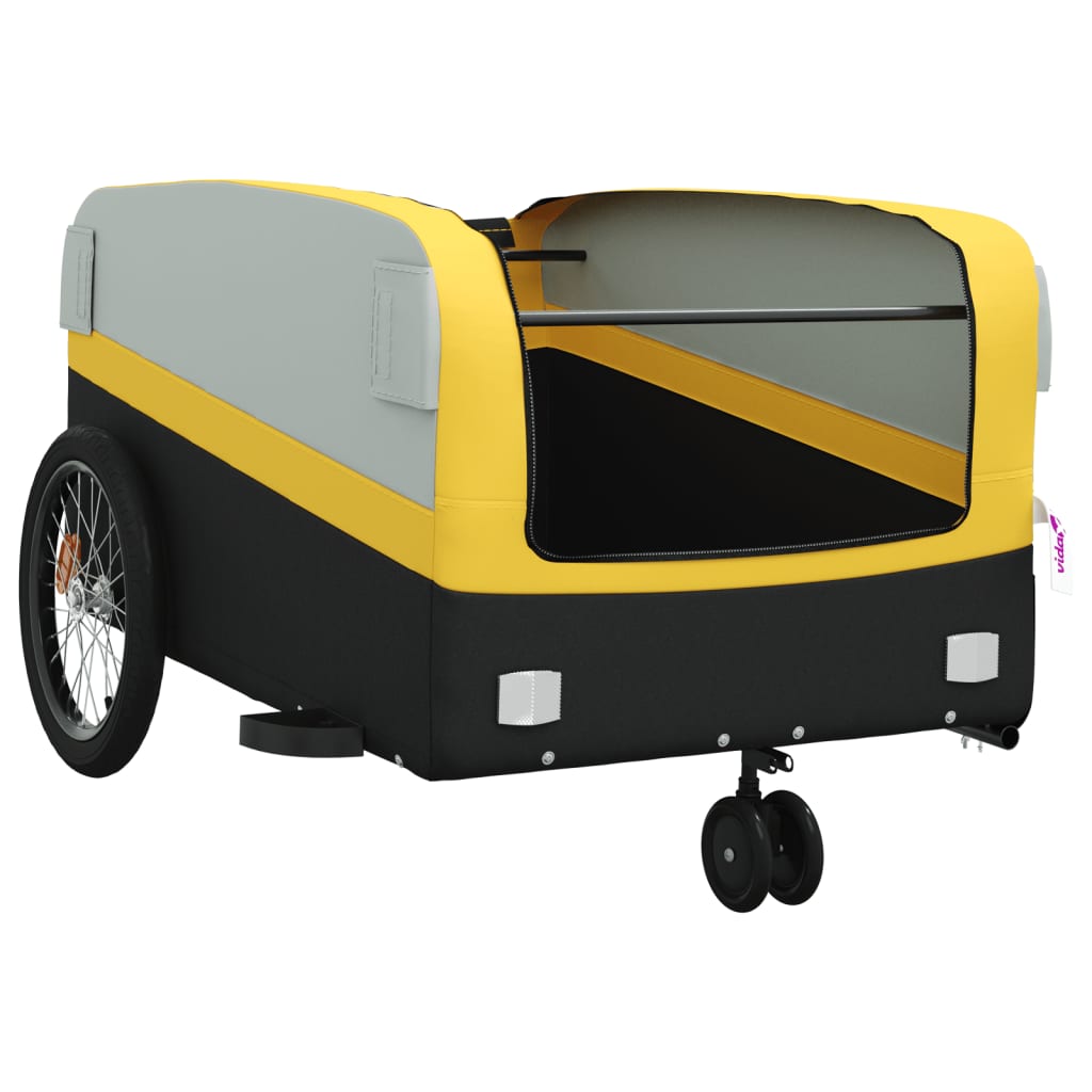 Bicycle Trailer Black and Yellow 45 kg Iron