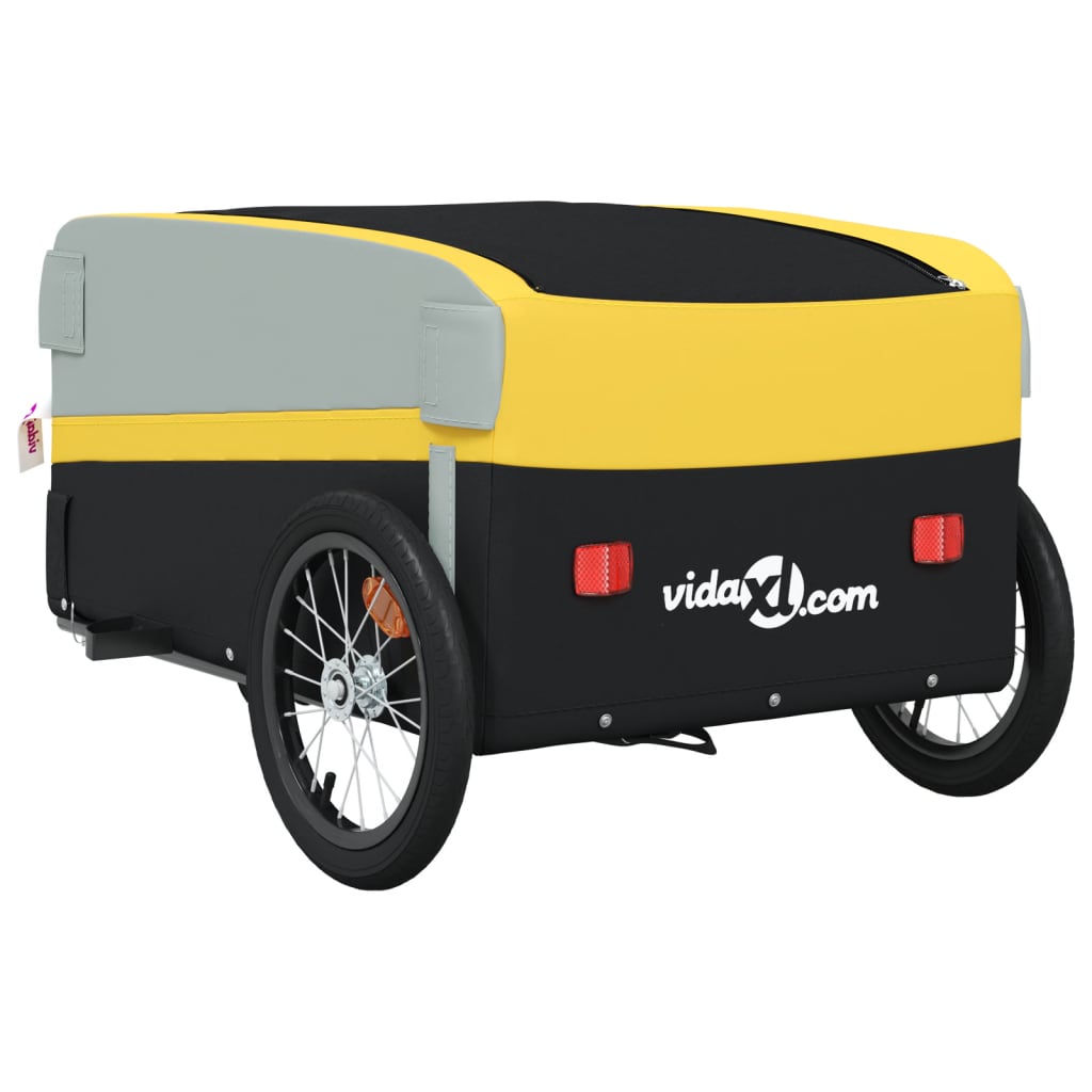 Bicycle Trailer Black and Yellow 45 kg Iron