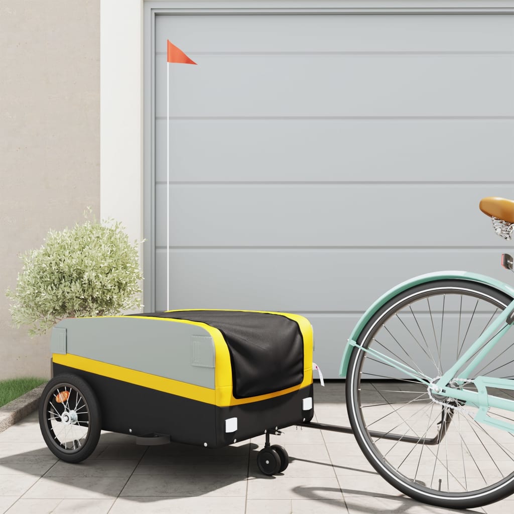 Bicycle Trailer Black and Yellow 45 kg Iron