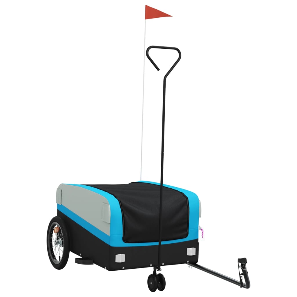 Bicycle Trailer Black and Blue 45 kg Iron