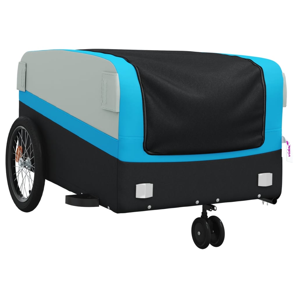 Bicycle Trailer Black and Blue 45 kg Iron