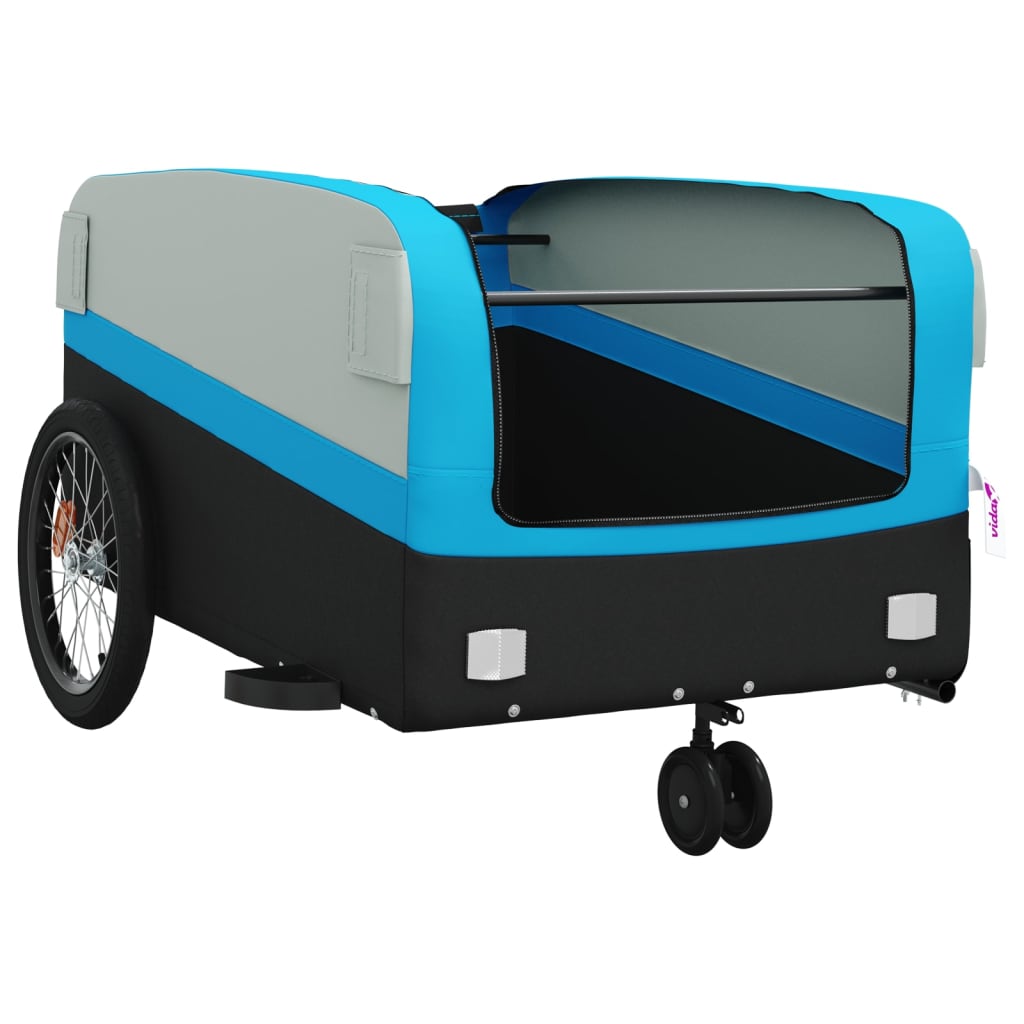 Bicycle Trailer Black and Blue 45 kg Iron