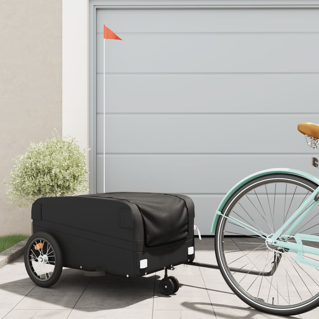 Bicycle Trailer Black 45 kg Iron