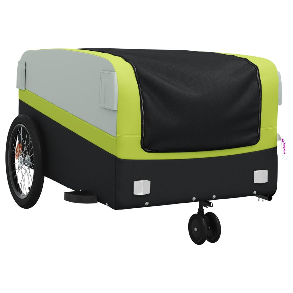 Bicycle Trailer Black and Green 45 kg Iron