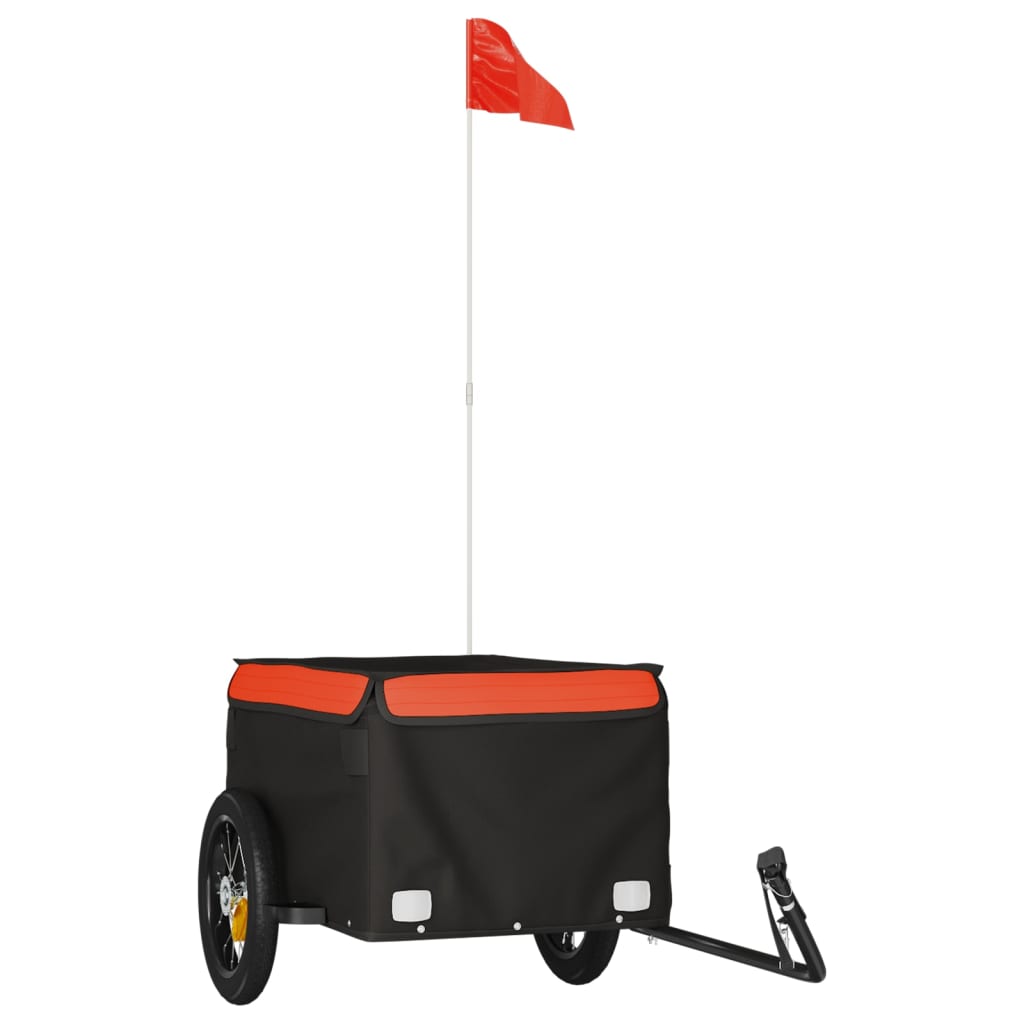 Bicycle Trailer Black and Orange 30 kg Iron