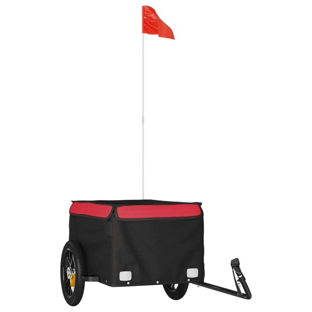 Bicycle Trailer Black and Red 30 kg Iron