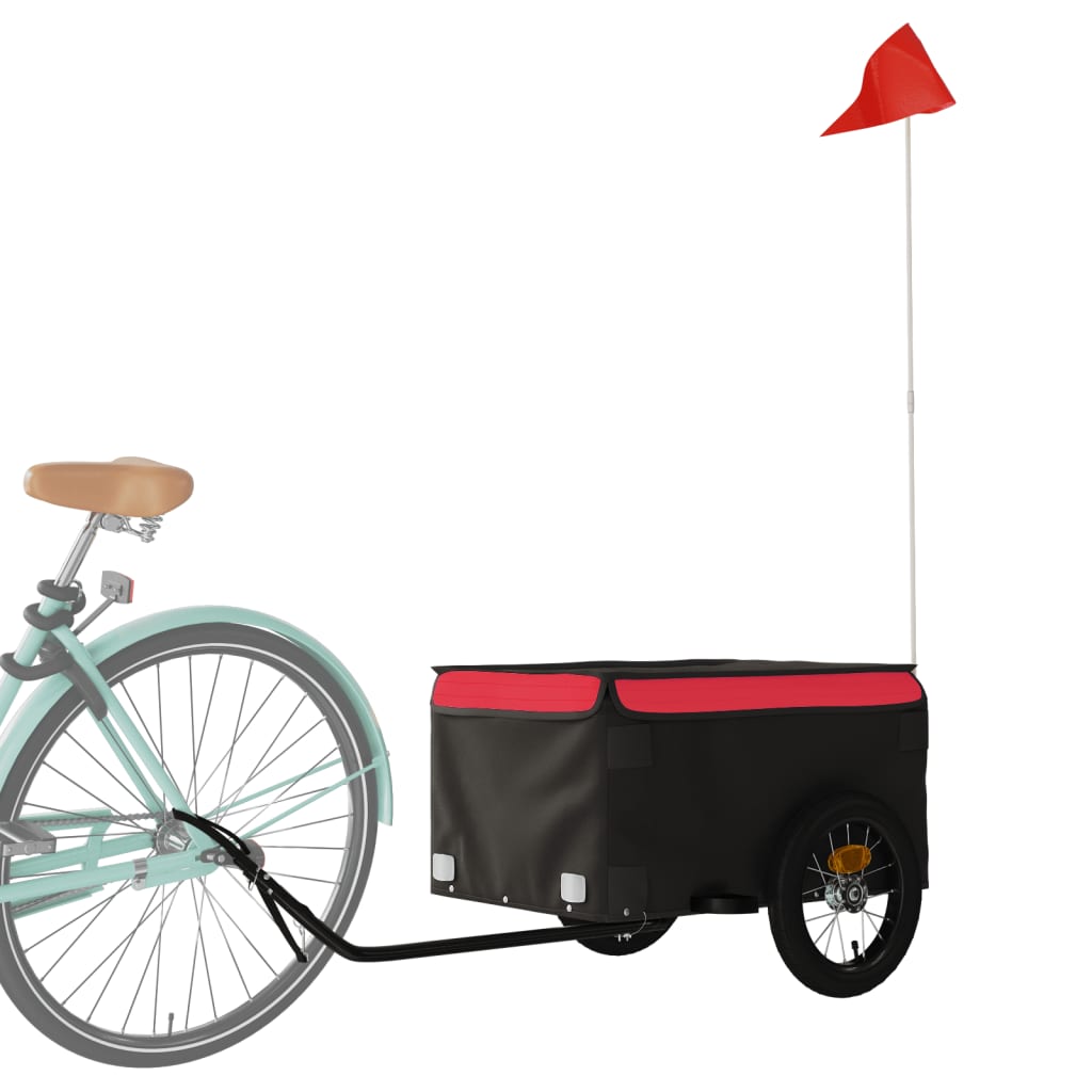 Bicycle Trailer Black and Red 30 kg Iron