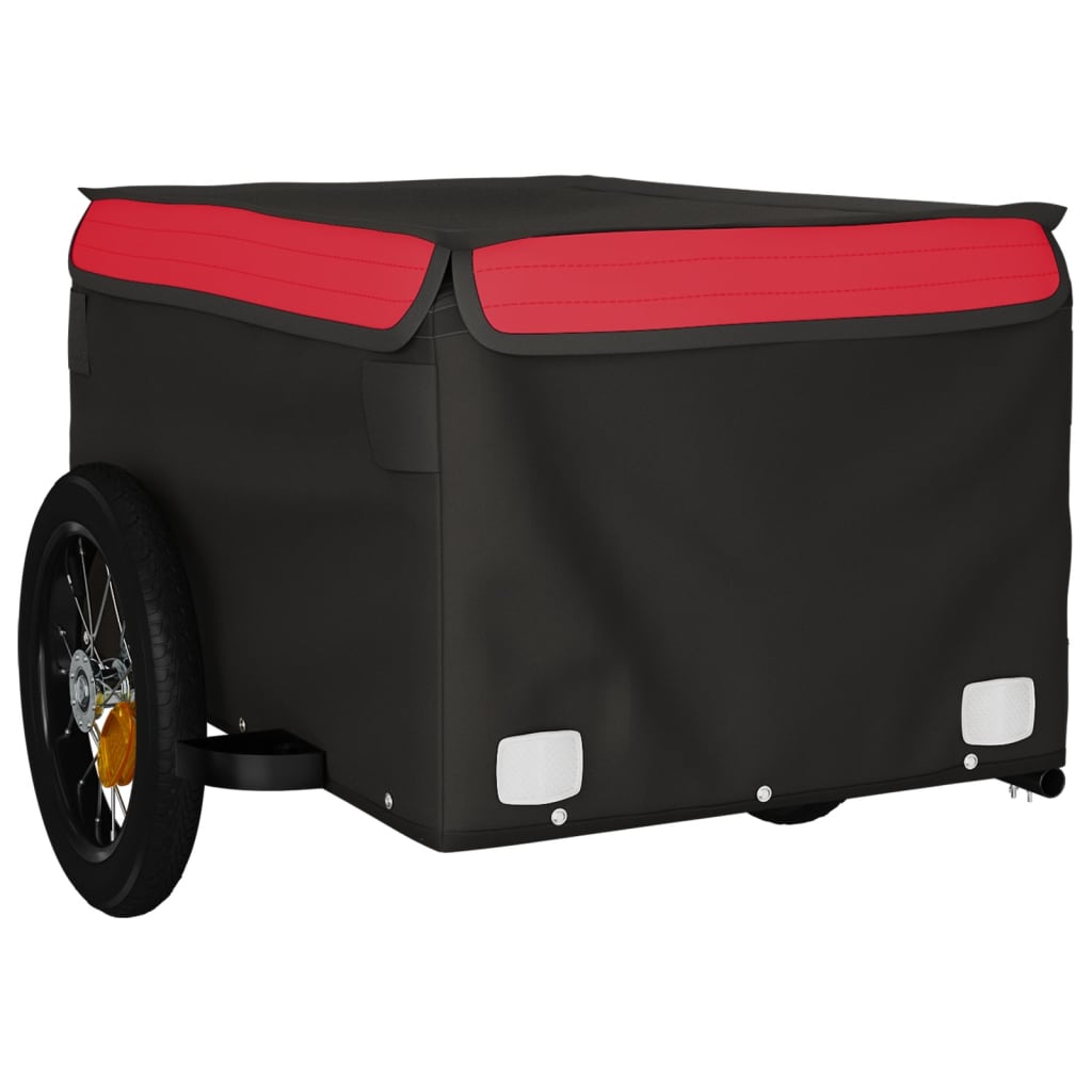 Bicycle Trailer Black and Red 30 kg Iron