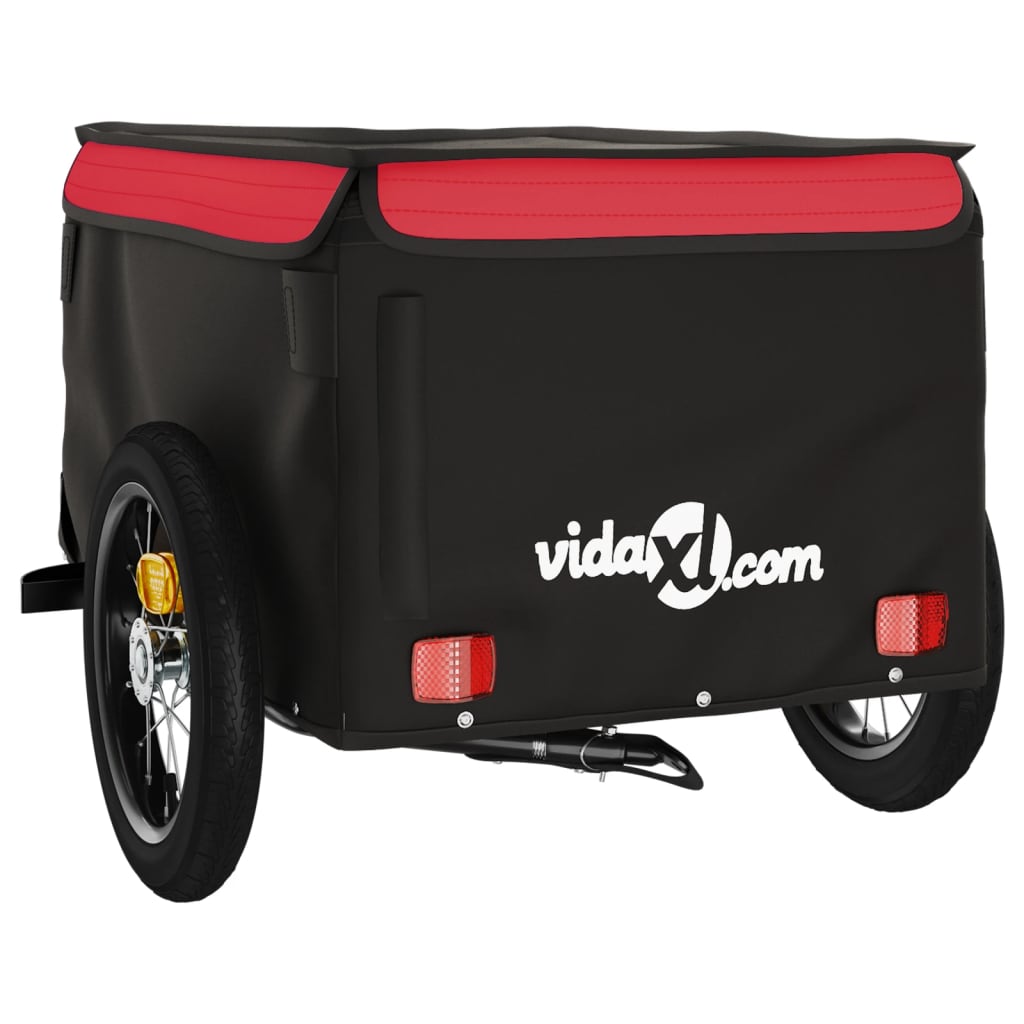 Bicycle Trailer Black and Red 30 kg Iron
