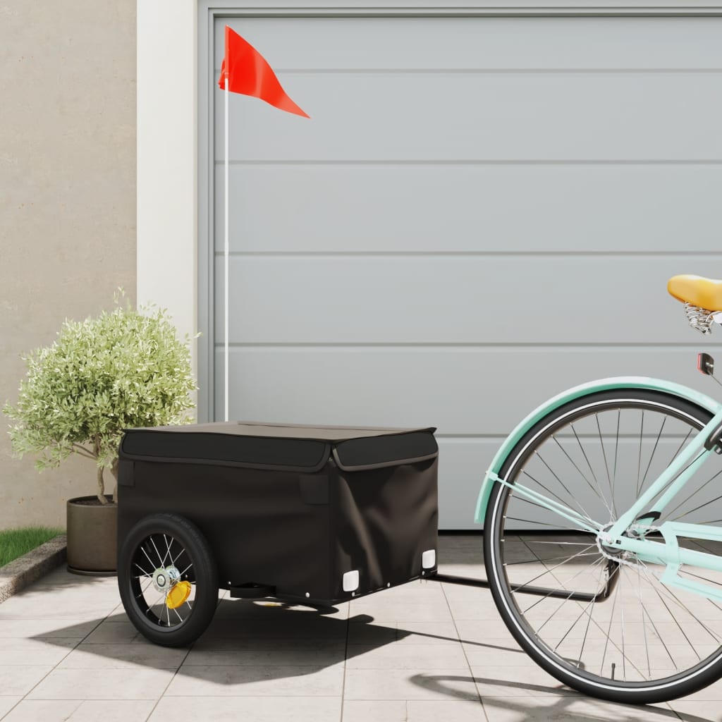 Bicycle Trailer Black 30 kg Iron