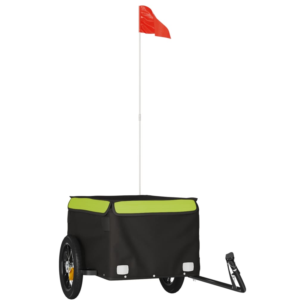 Bicycle Trailer Black and Green 30 kg Iron