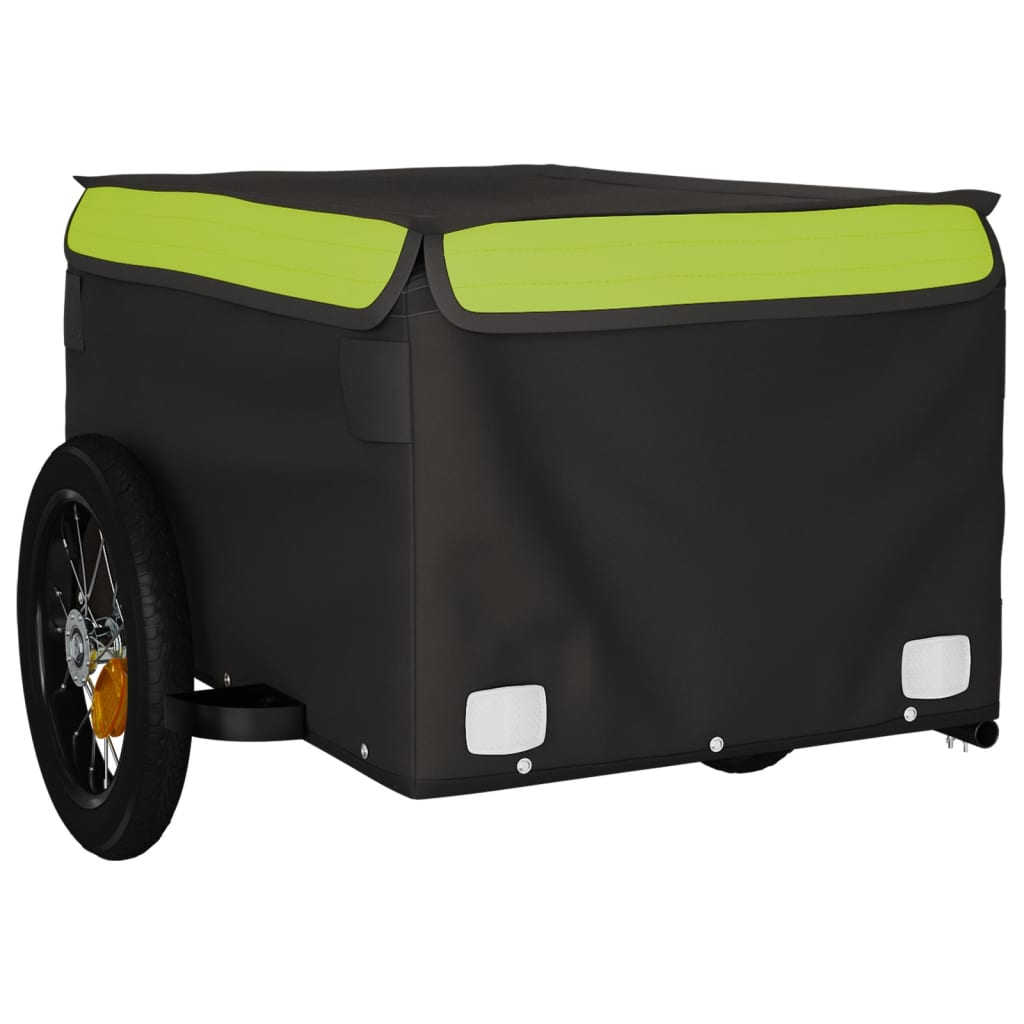 Bicycle Trailer Black and Green 30 kg Iron