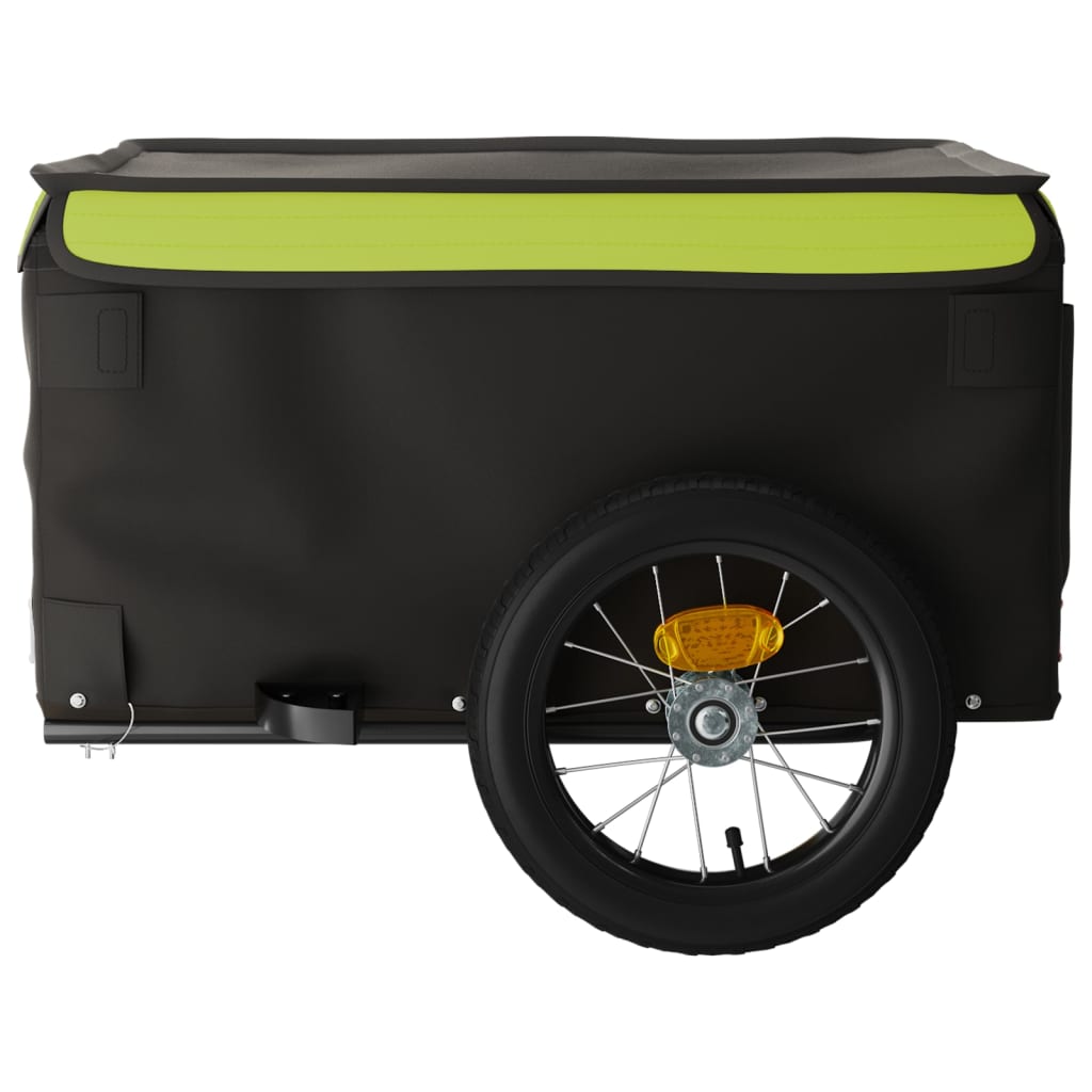Bicycle Trailer Black and Green 30 kg Iron
