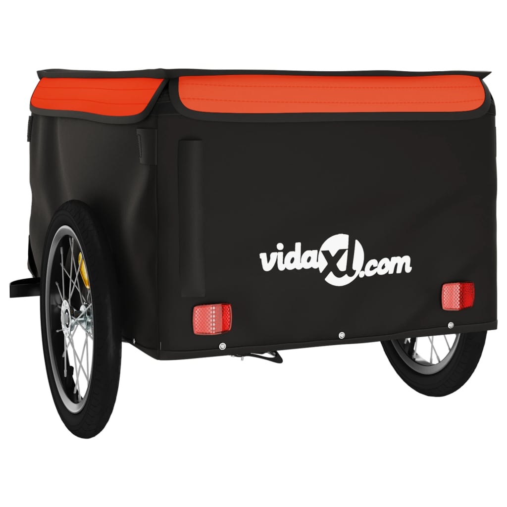 Bicycle Trailer Black and Orange 45 kg Iron